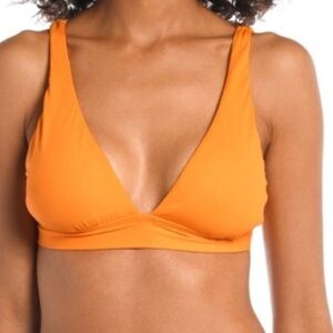 La Blanca 8 Top Bikini Island Goddess Triangle Tie in Tangerine adjustable NWT